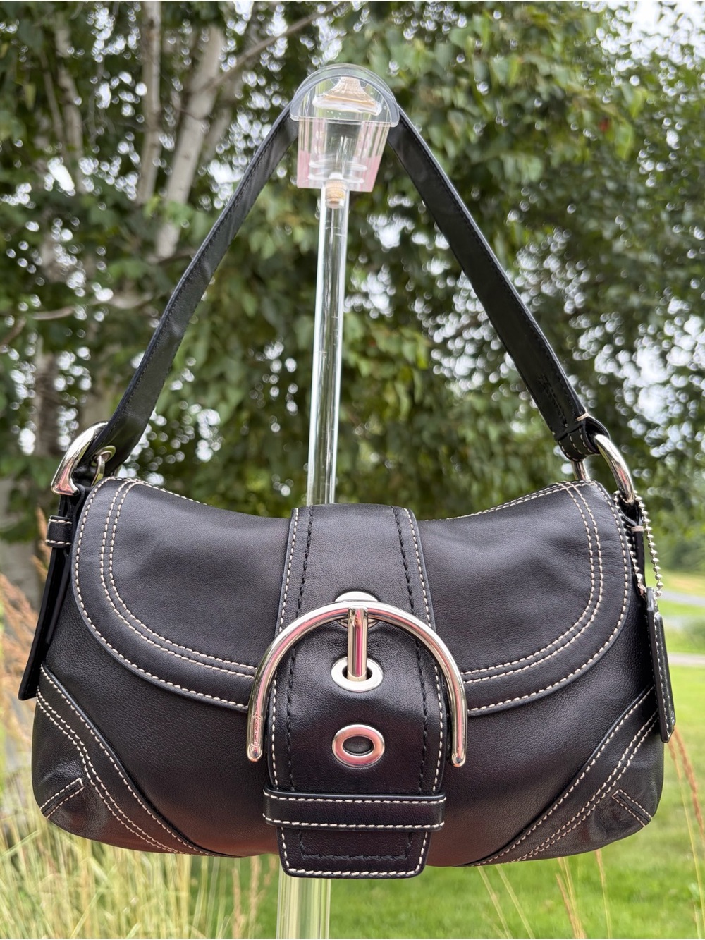 Vintage COACH Soho Flap Shoulder Bag Black Leather 10316 - Picture 17 of 17